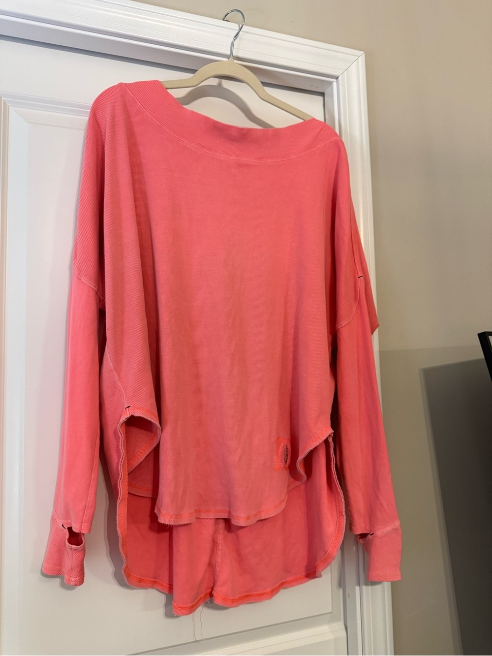 FP Movement by Free People Coral Pink Oversized Pullover Sweatshirt